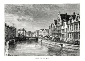 De Korenkaai, Gent, Vlaanderen, België, 1879