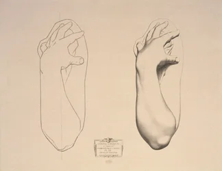 Gebogen arm van een vrouw, plaat 22 uit Cours de Dessin, deel I, Modellen naar gipsafgietsels, ca. 1868