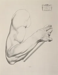 Impressie op grijs papier, 1868