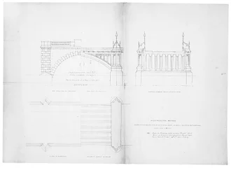 Ontwerp en elevatie voor Westminster Bridge