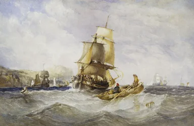 Scheepvaart bij Scarborough, 1848