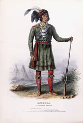 Asseola, een leider van de Seminolen, ca. 1837-1844