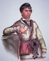 Mistippee, zoon van Yoholo-Micco, hoofd van de Creek People, naar een schilderij van 1826