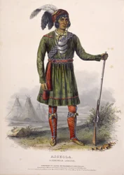 ASSEOLA, EEN SEMINOLE-OPPERHOOFD, uit Geschiedenis van de indianenstammen van Noord-Amerika