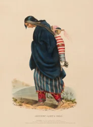 CHIPPEWAY VROUW  KIND, uit Geschiedenis van de Indianenstammen van Noord-Amerika