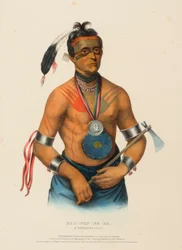 HOO-WAN-NE-KA, A WINNEBAGO CHIEF, uit History of the Indian Tribes of North America.