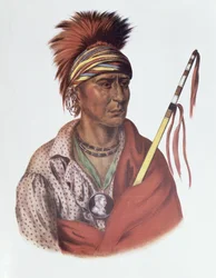 Notchimine of No Heart, een Iowa Chief, 1837, illustratie uit 