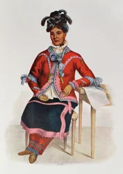 Tshusik, een Chippeway Vrouw, 1827, illustratie uit 