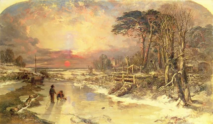 Winters tafereel aan de Theems