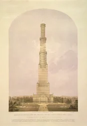 Ontwerp voor het Omzetten van het Crystal Palace in een 1000 ft Hoge Toren, uitgegeven door Ackermann und Co., 1852