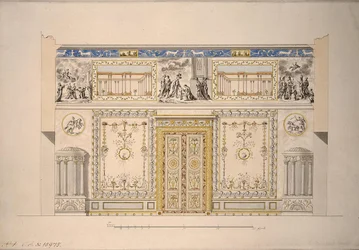 Ontwerp voor de Lyons Hall Gele Tekenzaal in het Grote Paleis van Tsarskoye Selo, begin 1780s