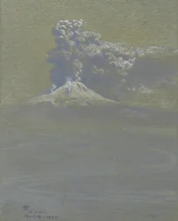 Een regen van as op Ottaviano, 14 april 1906