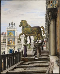 De bronzen paarden van San Marco, Venetië, 1876