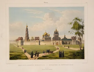 Uitzicht op het Novodevitsji-klooster in Moskou, 1840s