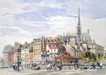 Sainte-Chapelle en het Paleis van Justitie aan de kade Pont Saint-Michel