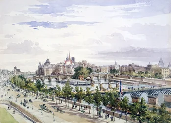 Gezicht vanuit het raam van de Salle d