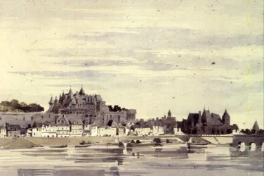 Uitzicht op Amboise, Frankrijk