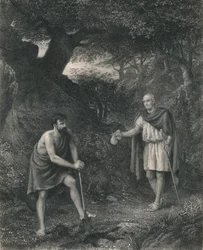Timon en Flavius Timon van Athene, ca. 1870