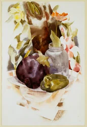 Aubergine en Groene Paprika