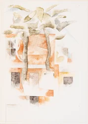 Huizen Gezien Door Bomen, 1918