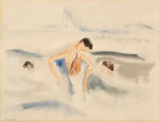 Drie Figuren in Water