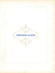 Kalligrafisch titelornament voor type-exemplaarboek (print)