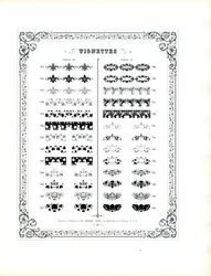 Collectie decoratieve vignetten en sierelementen (print)