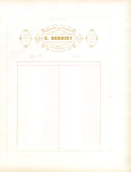 Gouden briefhoofd van Maison C. Derriey (print)