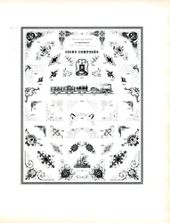 Geïllustreerde Frame Hoeken met Figuratieve Motieven (print)