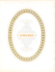 Ovaal ornamenteel frame met typografische letters (print)