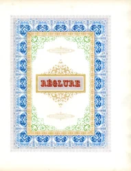 Polychroom ornamenteel frame met titelschild (print)