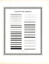 Typografische lijnelementen - Vijlen in bladen (print)