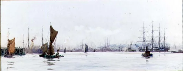Kijkend naar het westen vanaf Tilbury