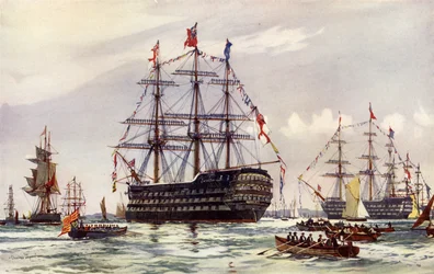 De koningin bij de Spithead Review van 1845