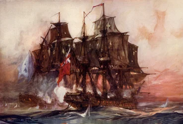 Het Duel van de Stoute Arethusa met de Franse Belle Poule, juni 1778