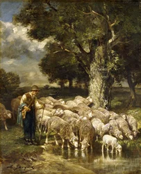 Een Herder die zijn Kudde Hoedt