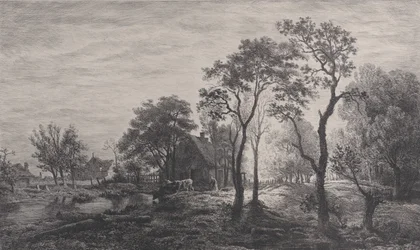 Landschap, naar een schets van Eglon van der Neer