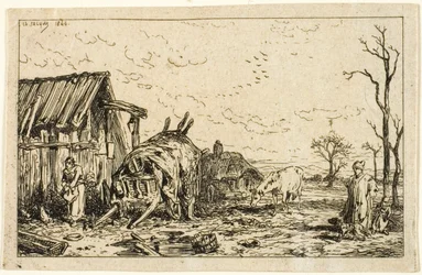 Landschap met Losgekoppelde Kar