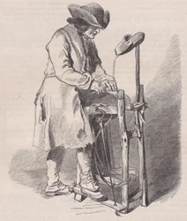 Musée du Louvre, collectie van tekeningen, Le Remouleur, door Watteau, uit Magasin Pitto..., ca. 1852