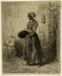 Staande boerin