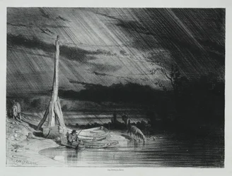 De visser, regenachtig weer
