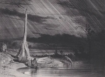 De visser, regenachtig weer, ca. 1853