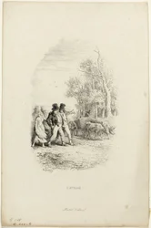 De Ossenkar, Illustratie uit Fabels van Lachambaudie