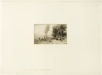 Winterlandschap met herderin