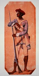 Soldaat van Tipu Sultan, Sultan van Mysore, gewapend met een vuursteenmusket