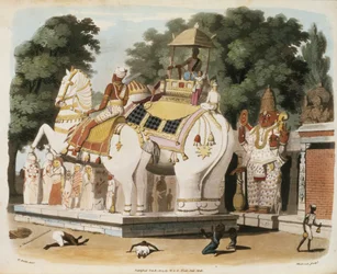 Inboorlingen brengen eerbetoon aan hun heerser, gegraveerd door Thomas Medland, 1803