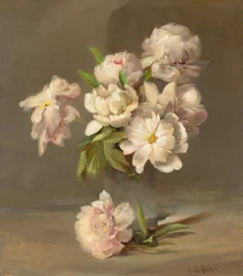 Pioenen in een vaas, ca.1885 (olieverf op doek)