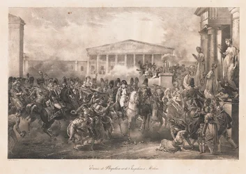 Intocht van Napoleon & Josephine in Milaan, begin 19e eeuw