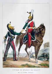 Uniform van een regiment dragonders van de koninklijke garde, Frankrijk, 1823