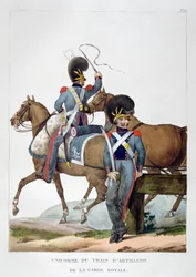 Uniform van een regiment van paardartillerie van de koninklijke garde, Frankrijk